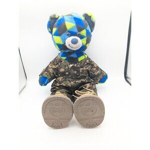 Build A Bear Gamer Black Blue Green Triangles With Clothes Plush 19"